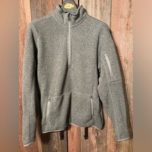 Duluth Trading Co Sweater Fleece Quart Zip Mock NWOT Mens Medium Gray